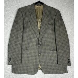 Vito Rufolo Blazer Mens 44 Long Gray Check‎ Wool Silk Made in Italy Sport Coat